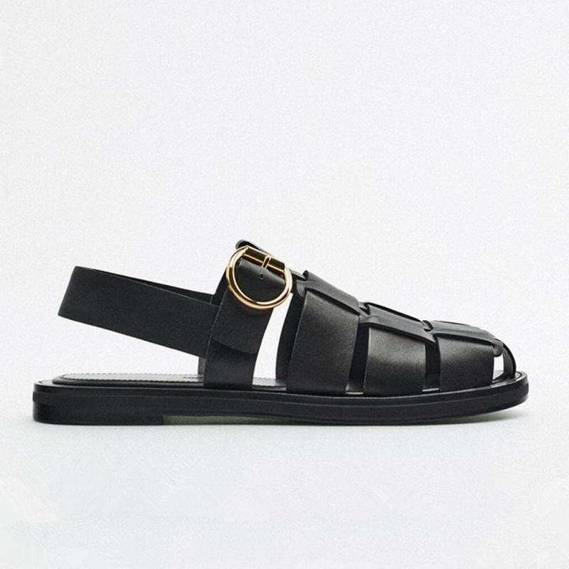 2025 New Roman Women Sandals Summer Outside Casual Comfortable Soft Bottom Versatile Beach Buckle Strap Women Sandals