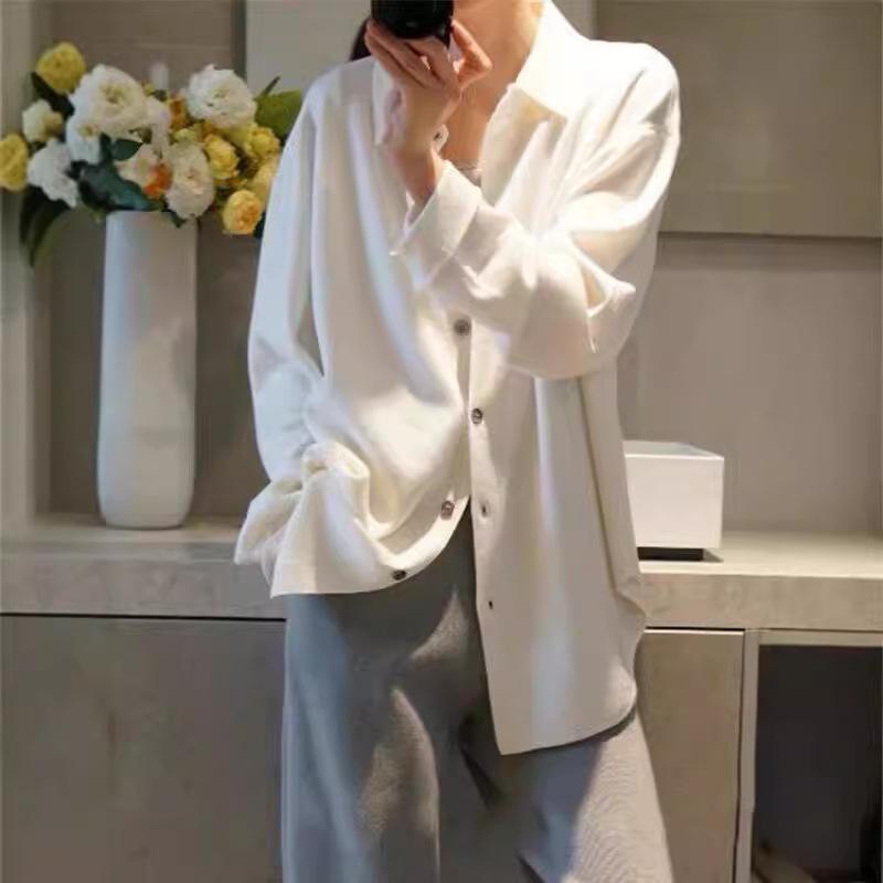 

Women s 100% Pure Wool Cardigan Sweater - Turn-Down Polo Collar Knitwear Medium белый