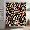Sushi Shower Curtain Japanese Food Decor Washable Bathroom Set Artistic Ocean Seafood Pattern Home Decor Kitchen Backdrop
