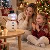 Decor Crăciun Om de Zăpadă Animat Vorbitor Alimentat prin USB Ornament cu Proiecție Facială LED și Difuzor Lumini