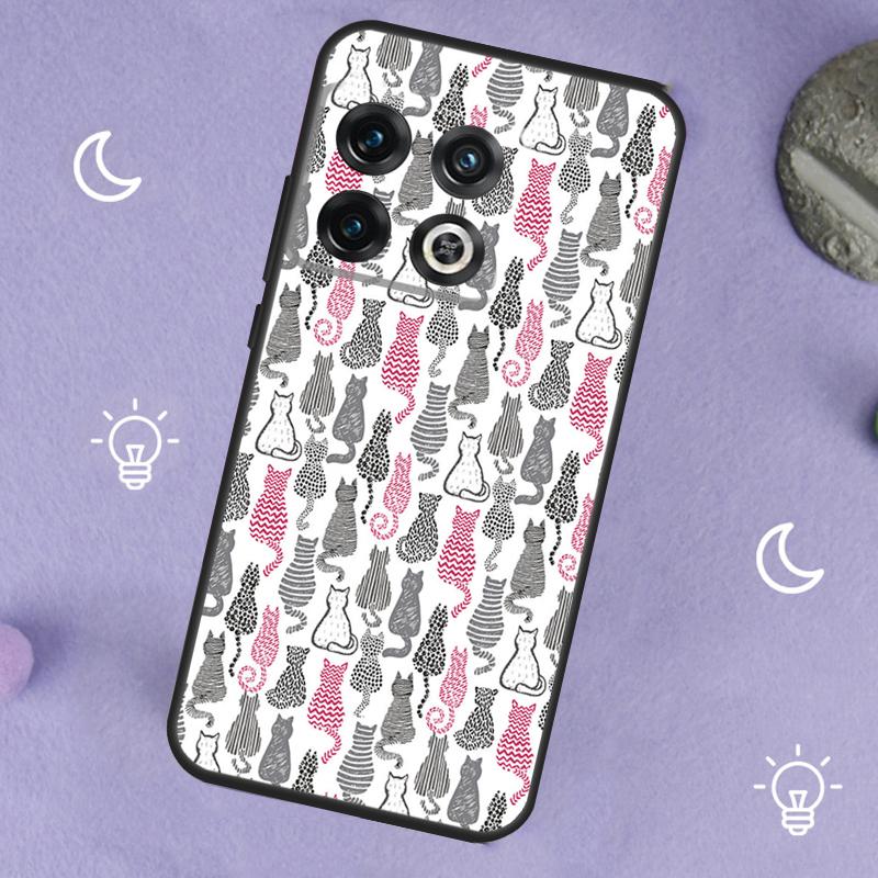 Funny Cat Collage Case For OnePlus 13T 10T 8T 10R 12R 13R 15 13 12 11 10 9 Nord 5 CE 2 3 4 Lite N20 N30 Cover