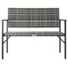 VidaXL Banc de jardin à 2 places gris résine tressée 364122