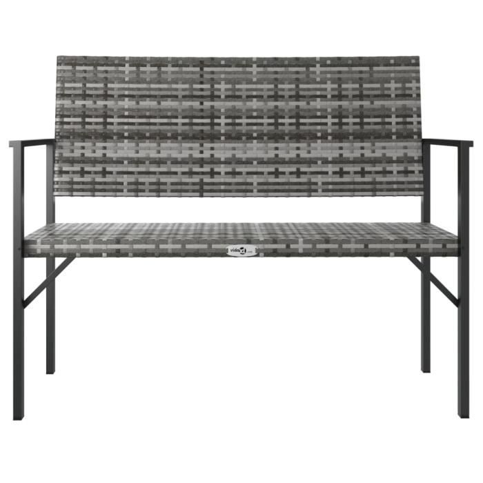 VidaXL Banc de jardin à 2 places gris résine tressée 364122