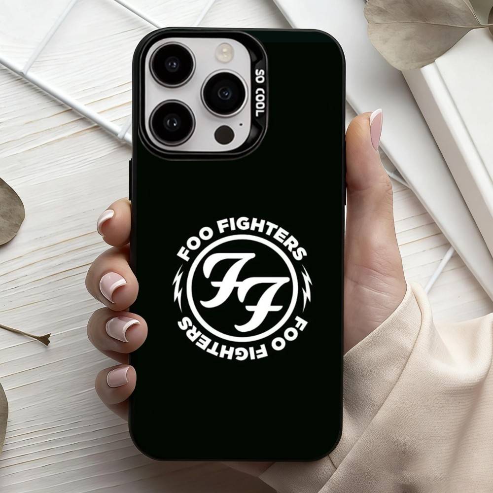 High-octane Band Foo Fighters Phone Case For iPhone17,16,15,14,13,12,11 Plus,Pro Max Candy Silver Plated Inside Cover