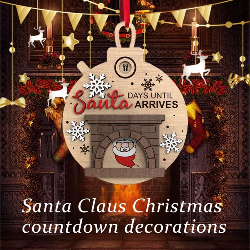 Handmade Santa Claus Christmas Countdown Santa Clause Wooden Christmas Calendar  New Year