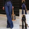 Women's High Waisted Slimming Elastic Slim Fit Patchwork Flared Pants
