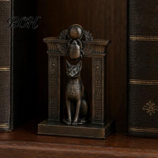 Egyptian Cat Statue Statue, Ancient Egypt Inspired Figurine, 3D Printed Decor Vintage Style Ornament for Home Office Desk, Shelf Art Craft Mythology