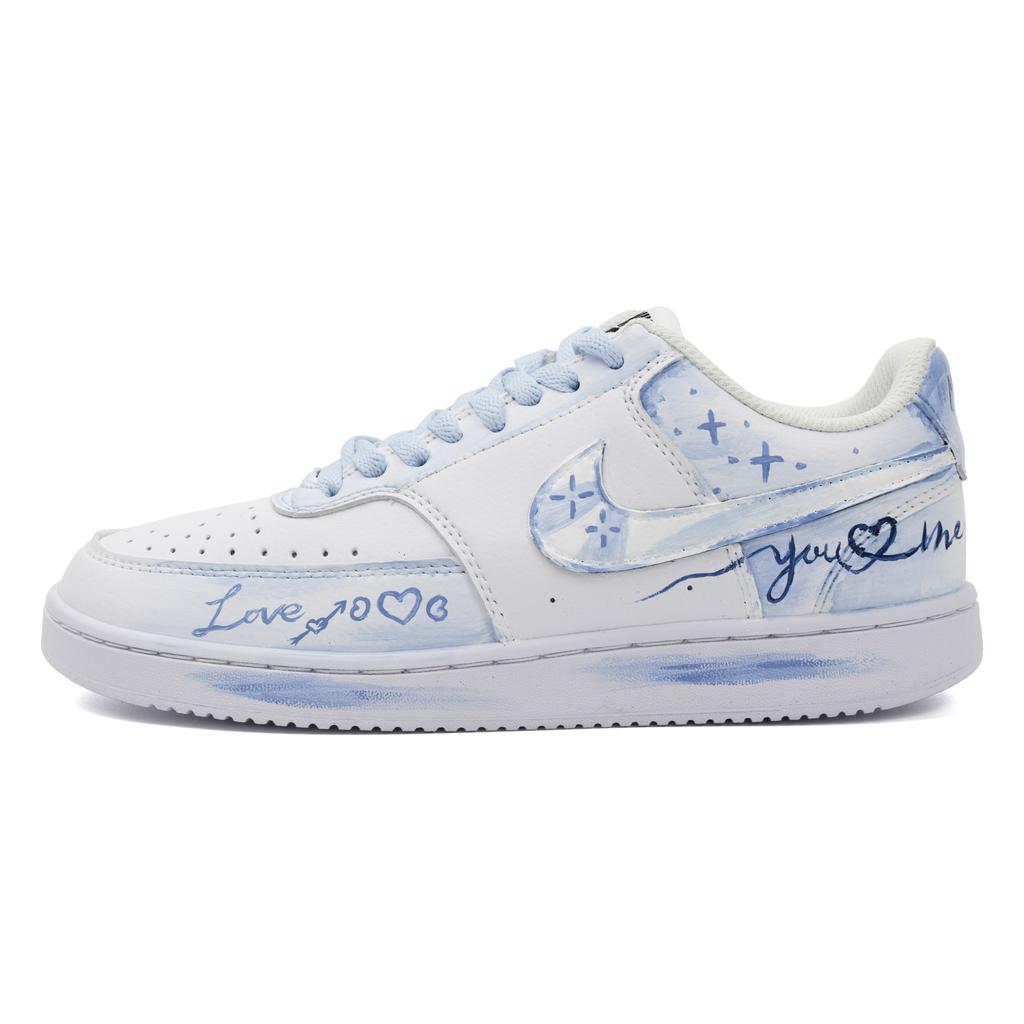 Nike Court Vision 1 Your Name Ladylike Style Low top Skateboard Shoes Unisex Blue Pink DH3158-101(team1747-)