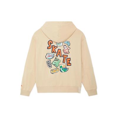 Li Ning X Disney Toy Story Series FW22 Cartoon Character Patch Loose Hoodie Unisex Hoodies Beige AWDS579-4