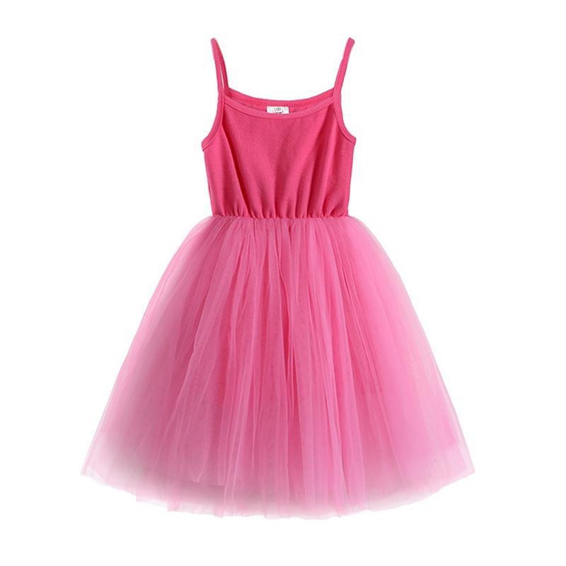 Kids Girls Solid Sling Dresses Mesh Puffy Children Girl Birthday Party Dress Toddler Baby Princess Dress