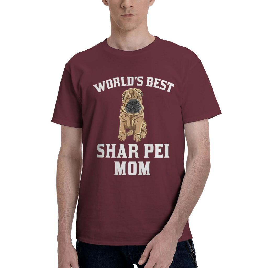 Shar Pei Mom 100 Cotton Casual Breathable Confortable Men Top Funny Mens TShirt Tshirts Men