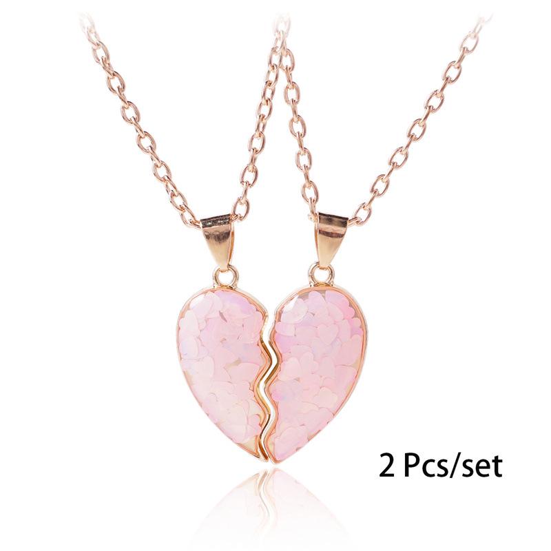 

Міжнародний Рожеве Серце Печворк Дружба Намисто для Дітей - Універсальний Кулон для Найкращого Друга