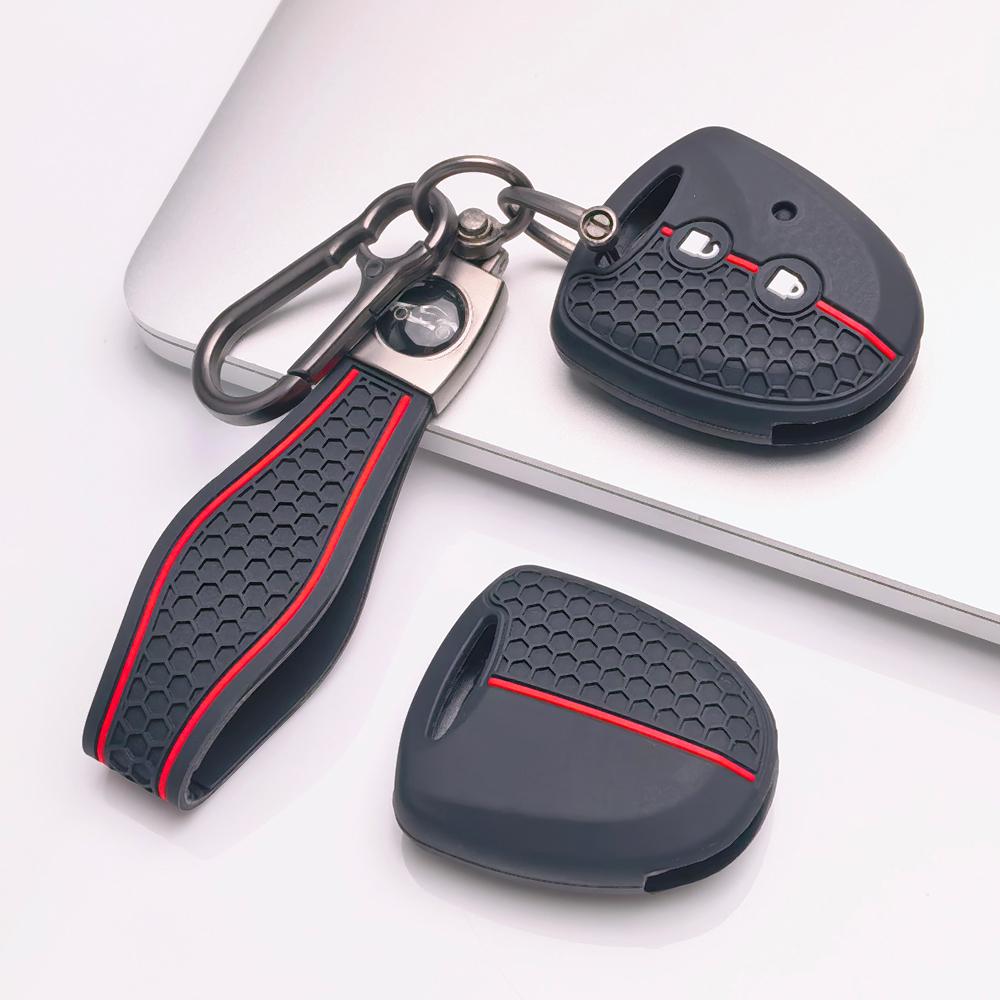Key Cover for Toyota Hilux Yaris Corolla Rav4 Vigo Vitz Echo Classic with Keychain Anti-Scratch Guard Shockproof Protection Soft Grip Texture