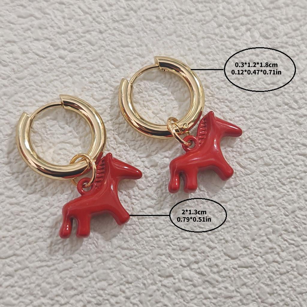 Horse Earrings Fashion Accessories Metal Craftsmanship Unique Ear Jewelry Alloy Texture Suitable for Daily Outfits