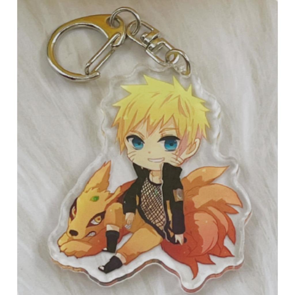 Anime Naruto Acrylic Keychain Accessaries Uzumaki Naruto Cartoon Keyring