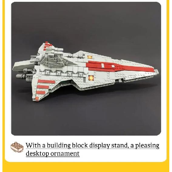 High-tech Moc Venator Attack Cruiser Fighter Destroyer Brick Technical Model Building Star Blocks Space Ship Toys