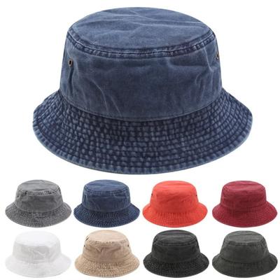 New Fisherman Hat Vintage Denim Bucket Hats Outdoor Men Women Washed Cotton Panama Hat Fashion Hip Hop Gorros Bob Hat