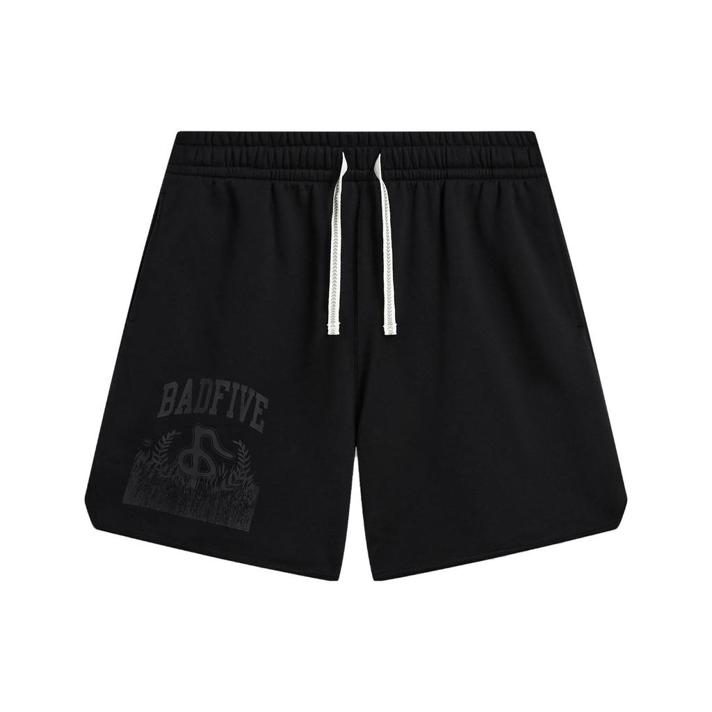 Li Ning Bad Five Letter Mid Waist Straight Casual Shorts Men shorts Black AKST751-2