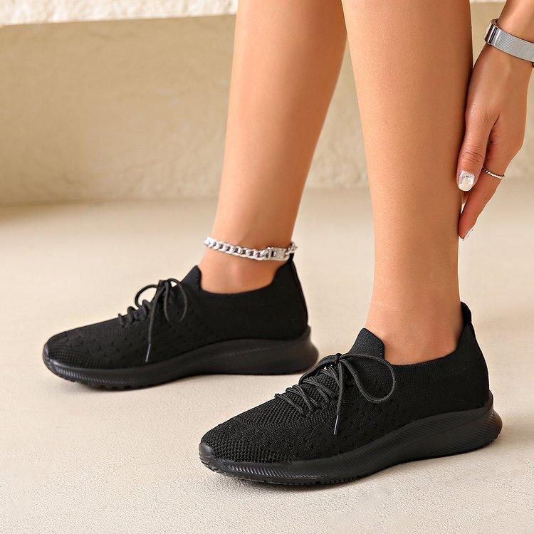 

Large size thick-soled muffin and casual single shoes Spring and Autumn new mesh breathable straps sneakers 42 чёрный