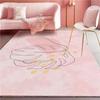 Pink Girl Bedroom Decor Square Carpet Luxury Nordic Carpets for Living Room Large Area Non-slip Cloakroom Rug Washable Floor Mat