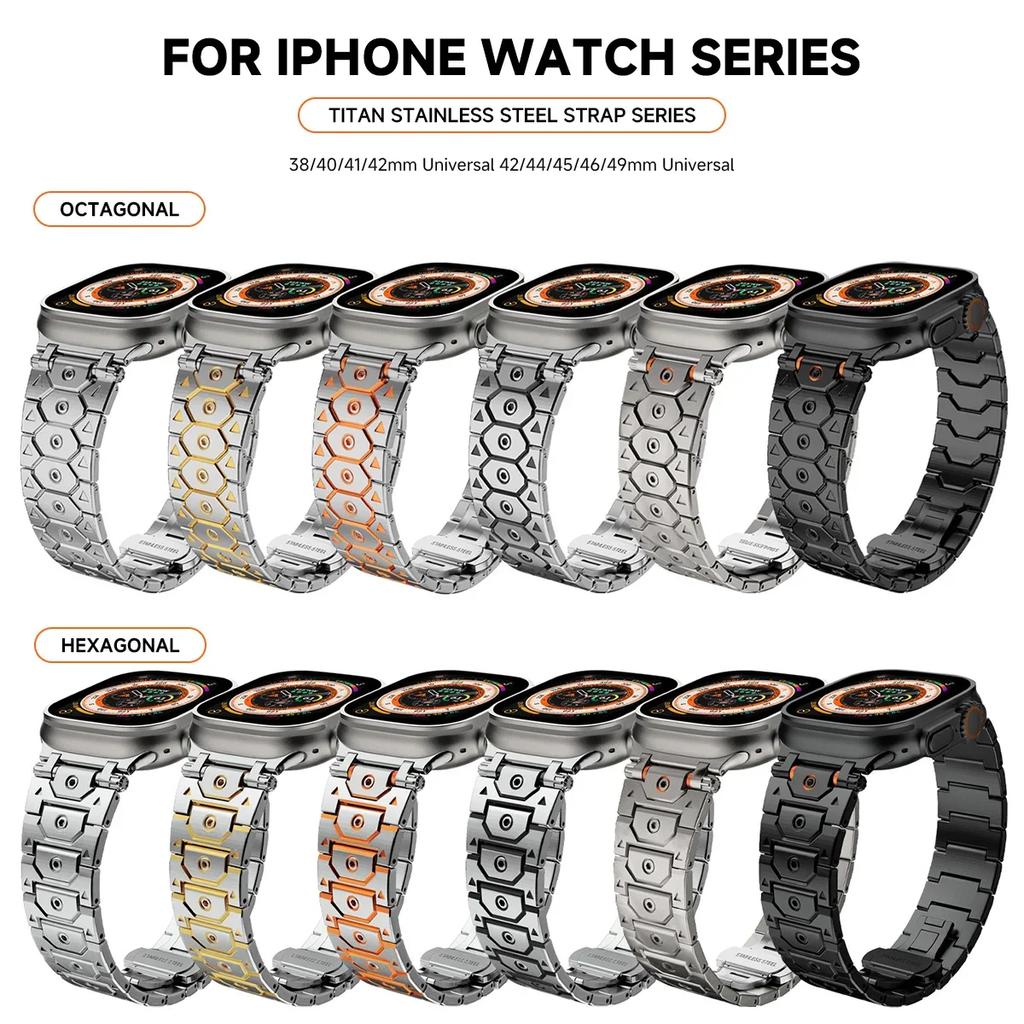 Titanium Color Stainless Steel Bracelet Strap For Apple Watch Ultra 2 49mm Series 10 46mm iWatch 9 8 7 SE 45 44 42 41 40 38mm