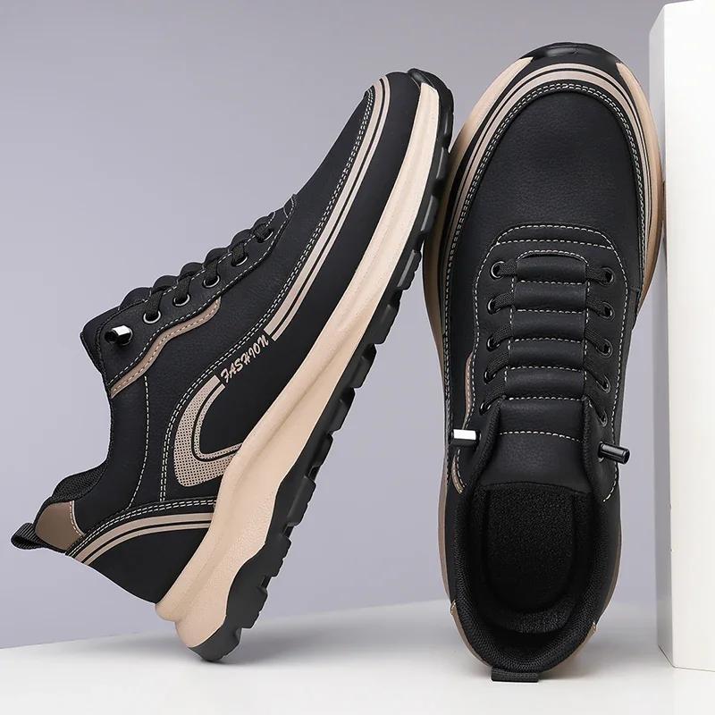 Fashion Leather Casual Shoes Men New Arrival Training Sneakers Durable Mens Sports Footwear Classic Man Athletic Shoes Outdoor Trainers