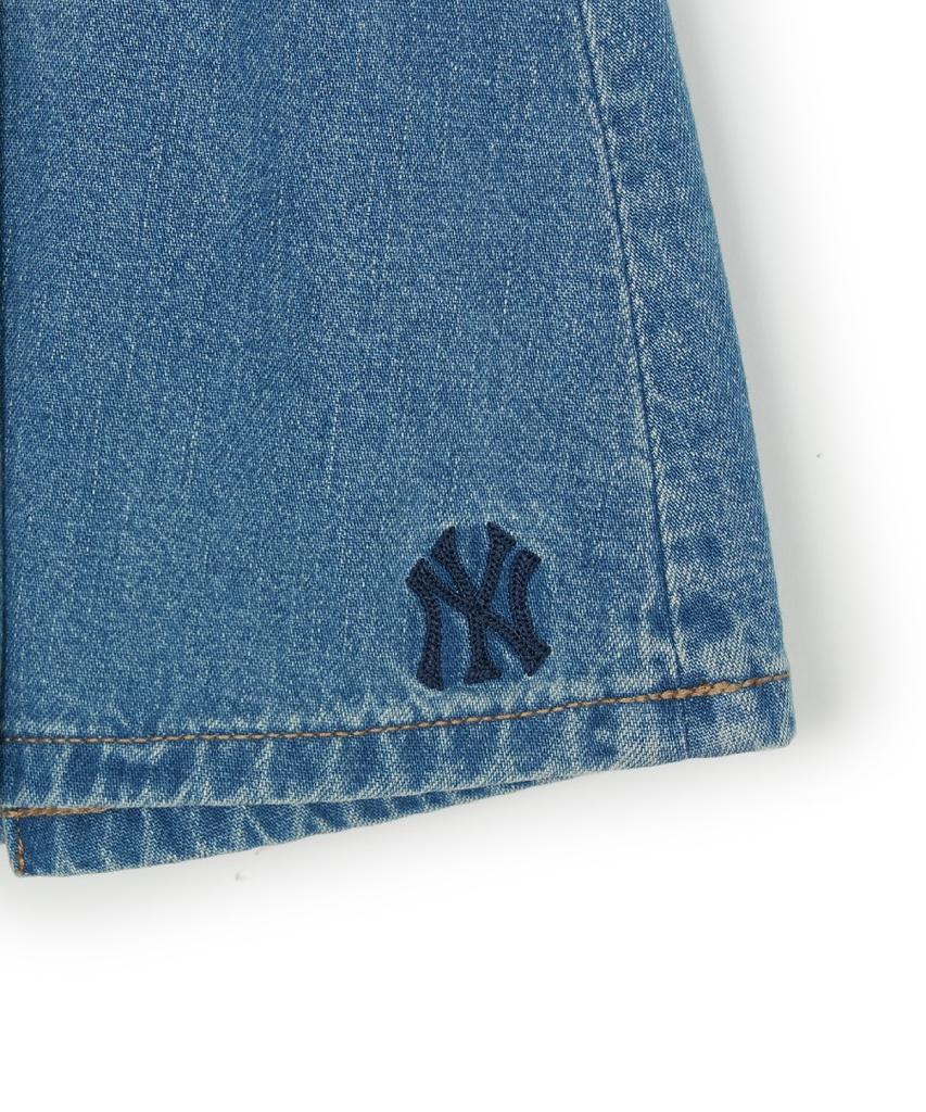 Emelbi Women'S Varsity Vintage Denim Cargo Pleated Skirt Ny (Indigo)