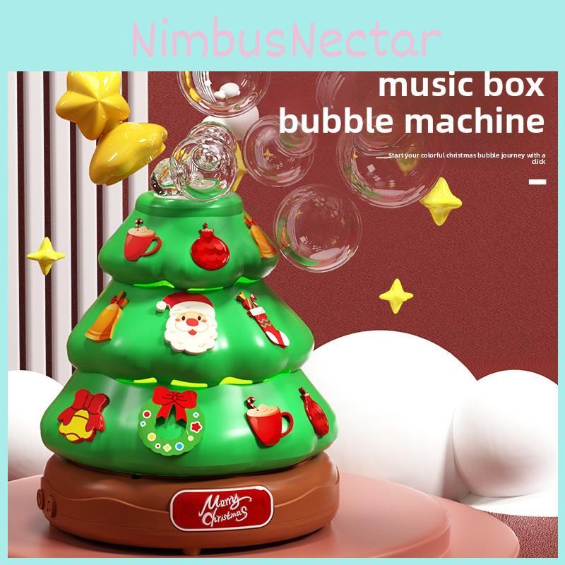 Weihnachtsbaum Blasenmaschine mit Lichtern und Musik Interaktives Spielzeug für Kinder