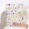 5D Tulip Nail Stickers Embossed Flowers Decals Cute Heart Sliders For Nails Spring Floral Manicure Decoration