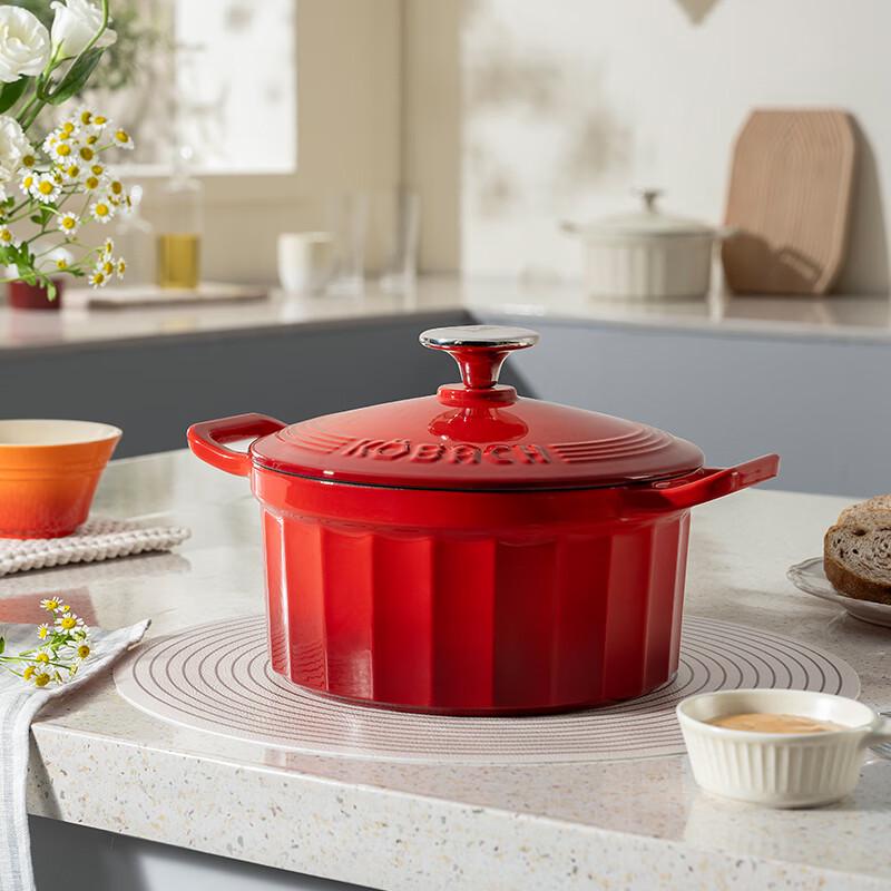 Kangbch 3.5L Enamel Cast Iron Soup Pot