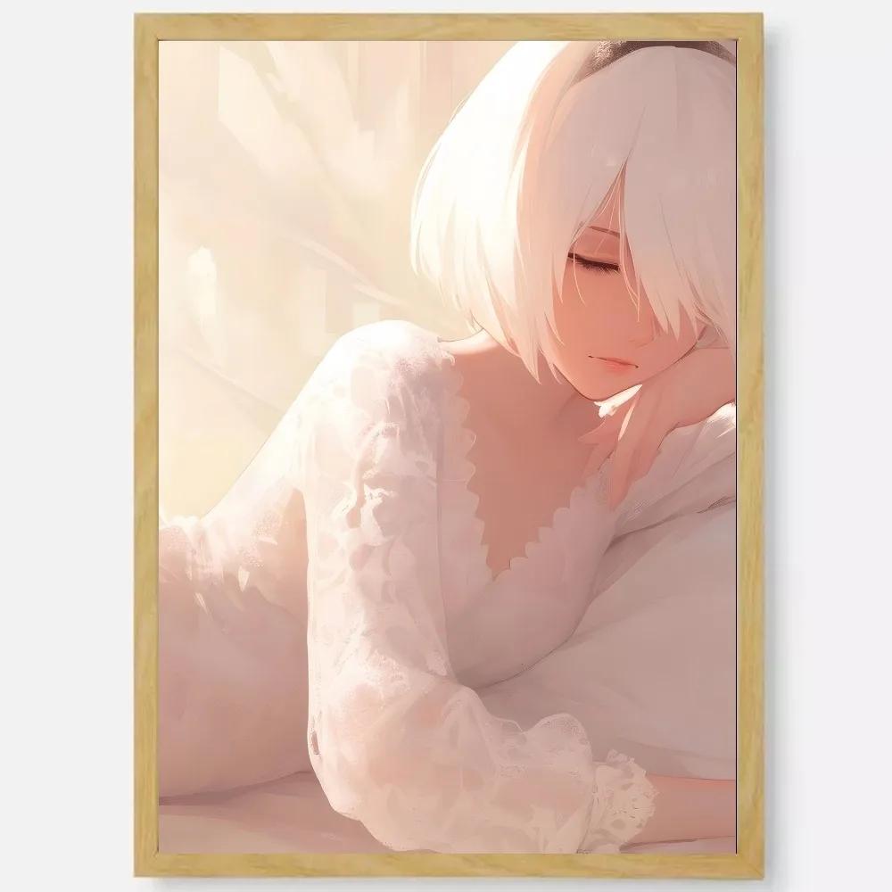 

Аниме Девушка 2b Постер HD арт липкий водонепроницаемый дом гостиная спальня бар эстетическое украшение 21cm×30cm NoFrame