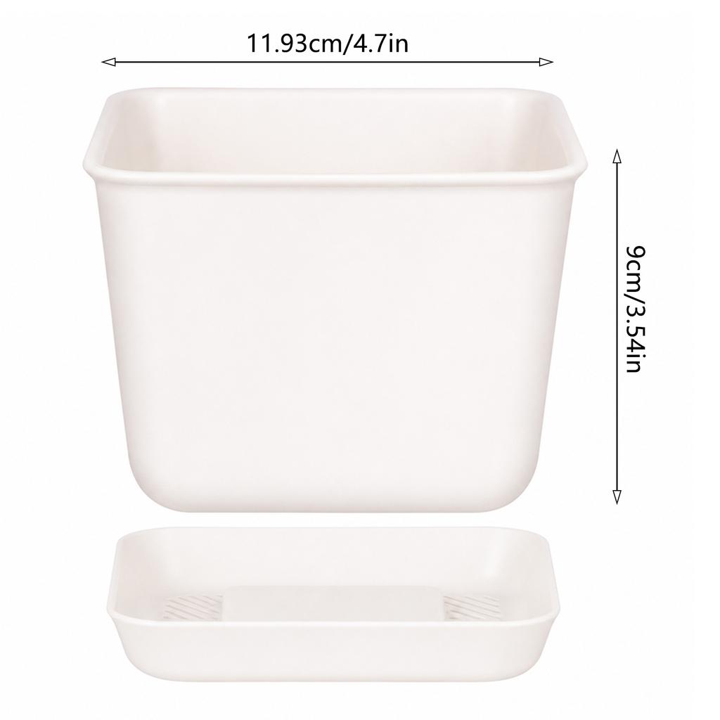 Plastic Square Planter Pot With Drainage Holes For Indoor Gardening