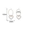 Korean Heart Hanging Earrings White Enamel Imitation Pearl Elegant Trendy Red Pink Acrylic Heart Dangle Earrings
