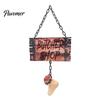 Waterproof Hanging Wood Grain Sign Halloween Butcher Shop Sign, Horror Broken Leg Decoration Dark Theme Party Wall Pendant for Haunted House Foldable