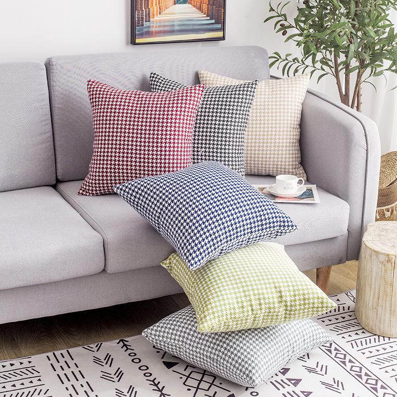 Nordisk Lett Luksus Houndstooth Putetrekk for Seng, Kontor, Bil eller Sofa