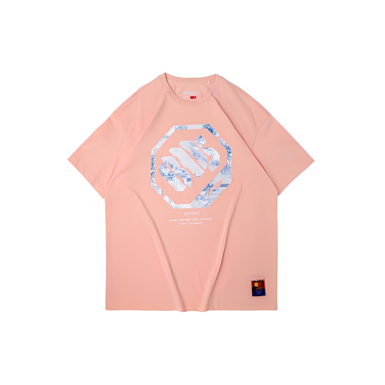 Li-Ning BadFive Graphic Loose Fit T-shirt Pink Men s AHSQ091-2 L