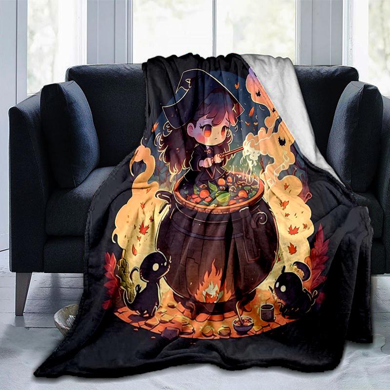 1 Stück Hexe Bild Design Decke Weicher Überwurf für Wohnkultur, Geschenkidee