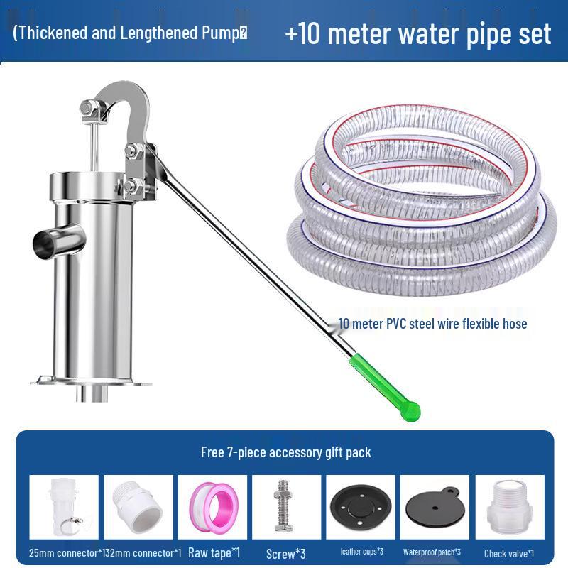 Landelijk Ouderwets Gietijzeren Handbediende Roestvrijstalen Putpomp