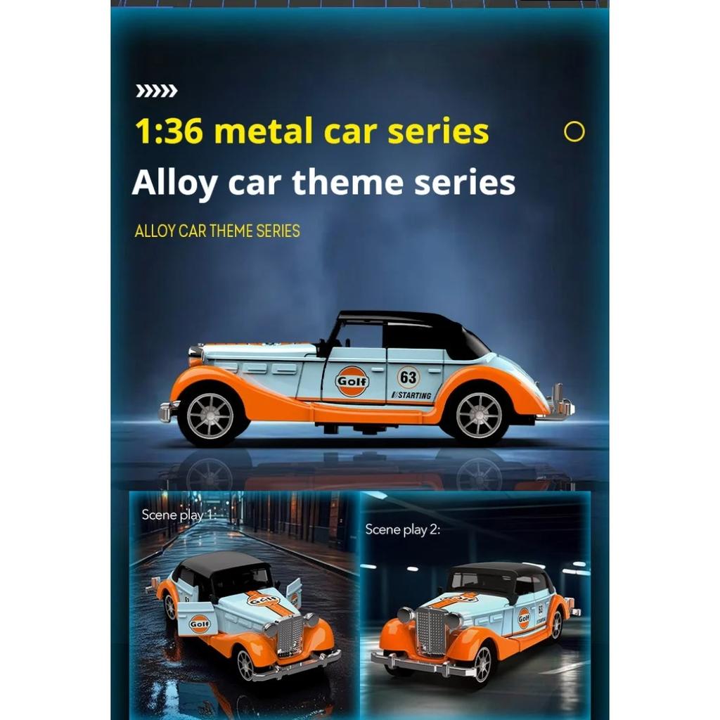 Classic Bay Vintage Vintage Car Alloy Power Toy Car Model Boy Volkswagen Car Model Children's Simulation Kid's Gift