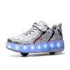 Boys Walking Shoes Kids Roller Shoes Two Wheels Automatic Button Invisible Skates Fashion Girls Students with Light Shoes