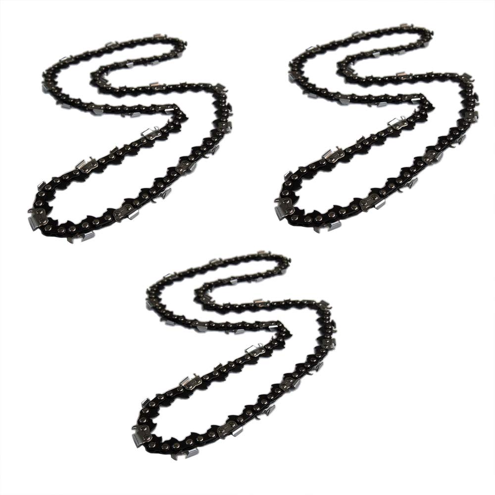 Three Standard Mutohiro Saw Chains, Compatible with 25AP-68E (Husqvarna: H00-68E) and Stihl: 13RMS-68.