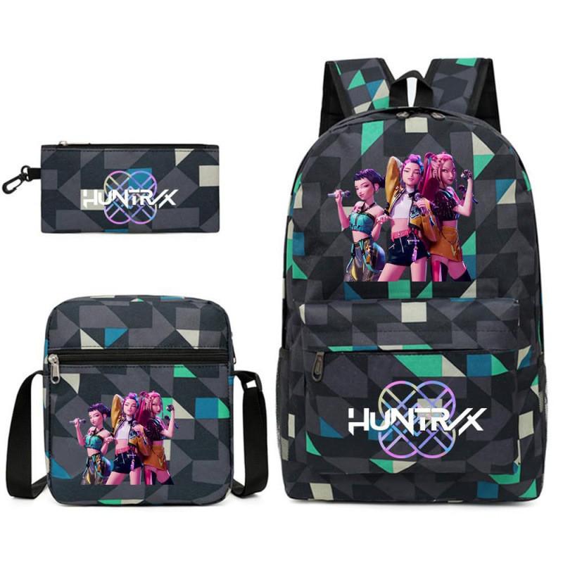 Kpop Dämonenjäger Kinderrucksack mit atmungsaktivem Oxford-Stoff für Schule und Freizeit