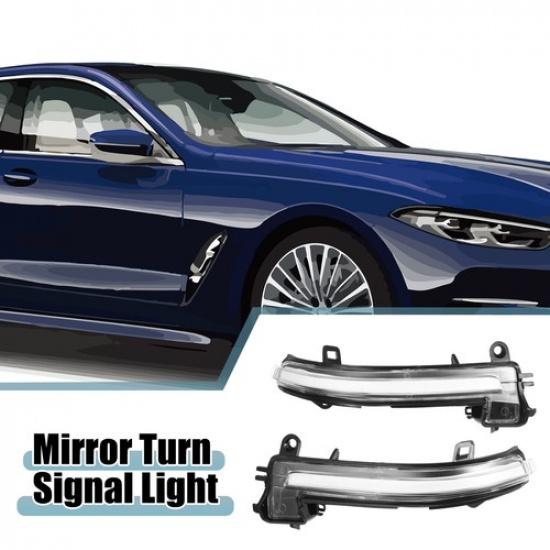 Mirror Turn Signal Light 63137280771 for BMW Plastic Black Transparent 1 Pair