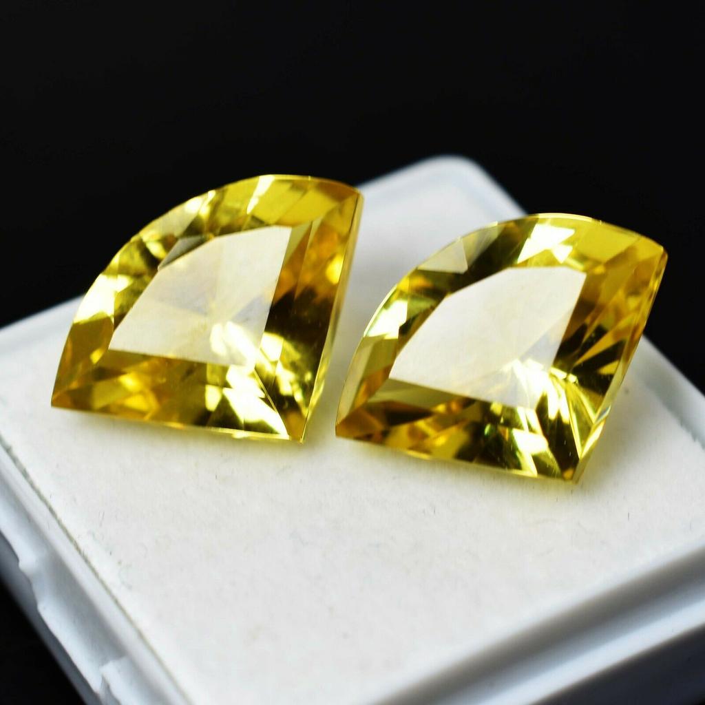Natural Yellow Sapphire 20 Ct Fancy Cut Pair   Gemstone Gift For Her