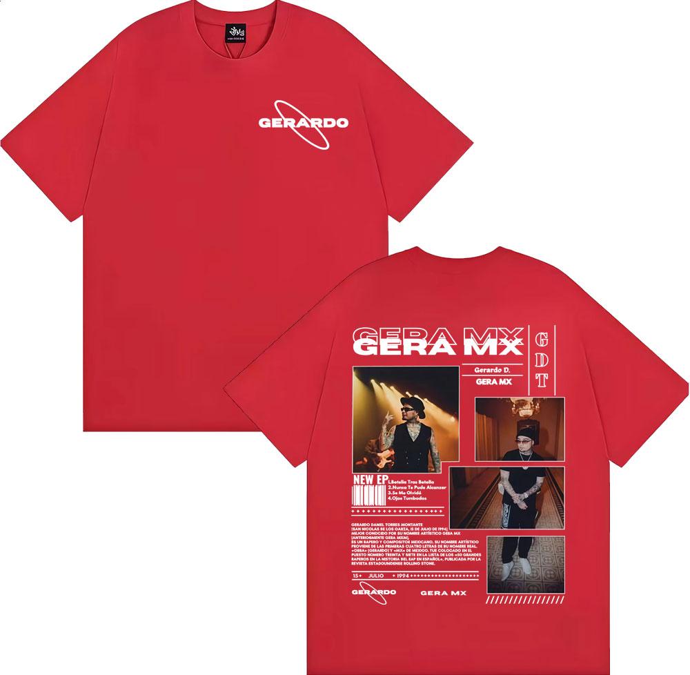 Rapper Gera Mx Album Tour 2025 Graphic T-shirts Men Women Clothing Harajuku Style Vintage T Shirt Casual Loose Oversized T-shirt