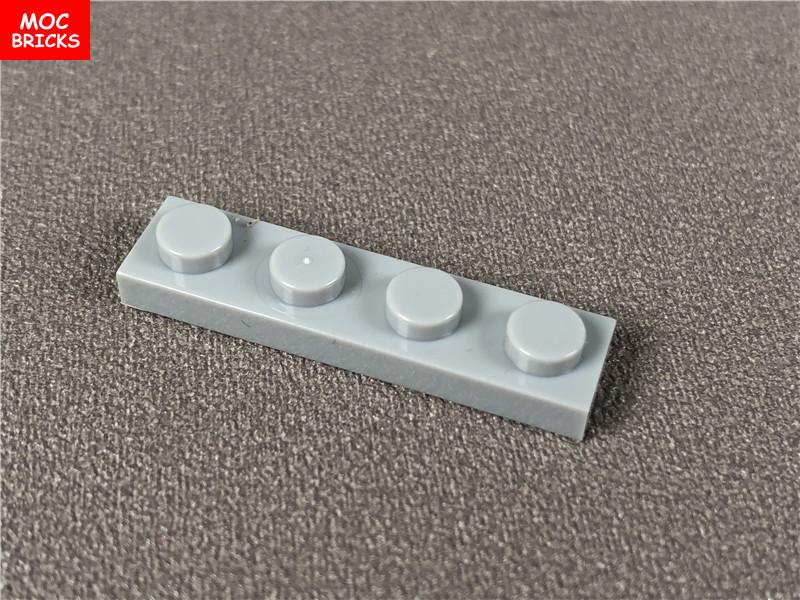 Non-Toxic 100Pcs/Lot Moc Bricks Plate 1X4 3710 Diy Assembled Particles Building Blocks Educational Figures Kids Toys