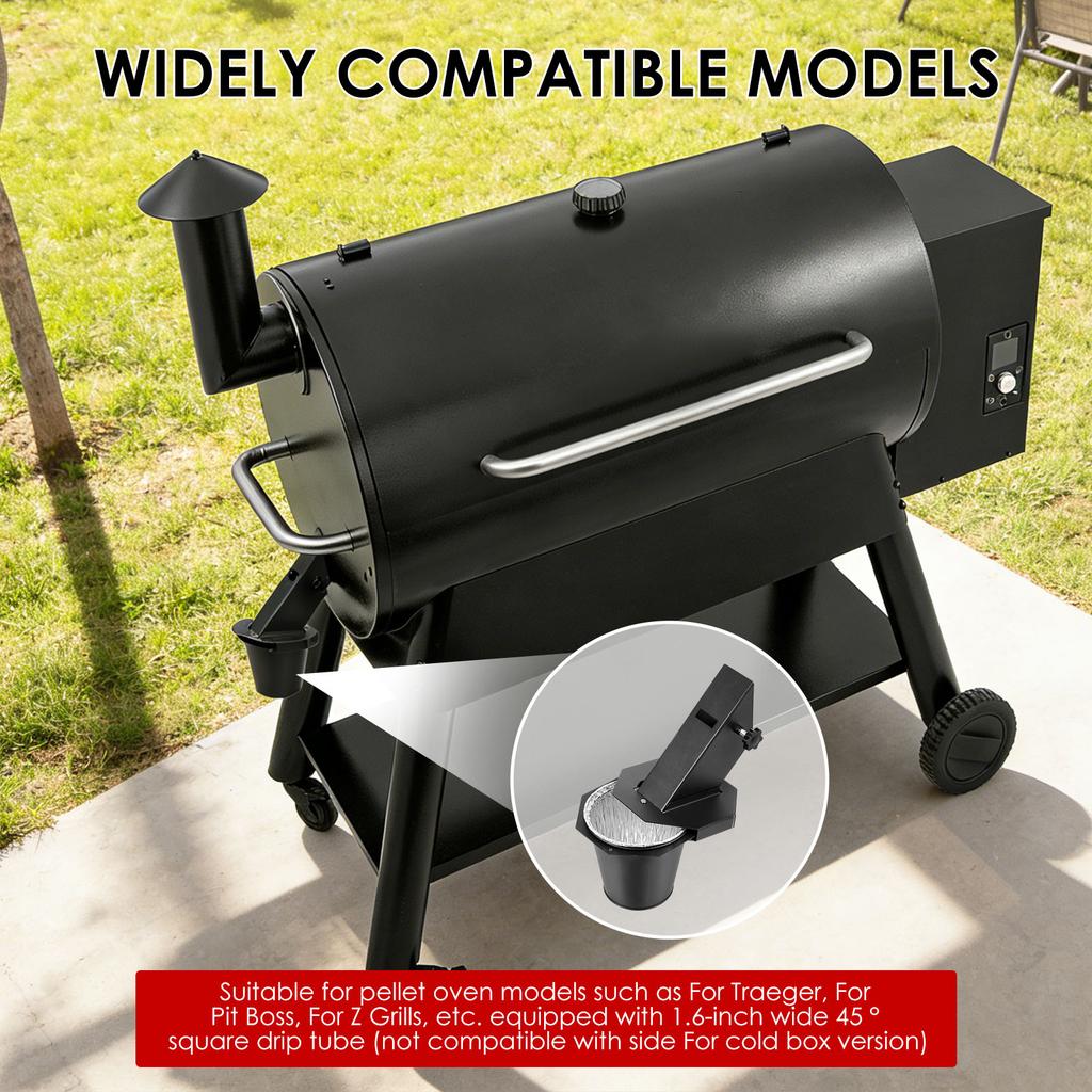 Відро для жиру з кришкою та 12-ма вкладишами Вуглецева сталь Герметичне Відро-піддон Відро для копчення для Traeger, Pit Boss, Z Grills, Rec