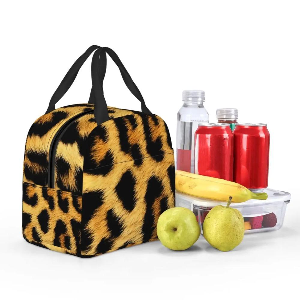 Leopard Print Insulated Lunch Bag for Kids School Cooler Thermal Food Box Tote Portable Lunch Boxes Container
