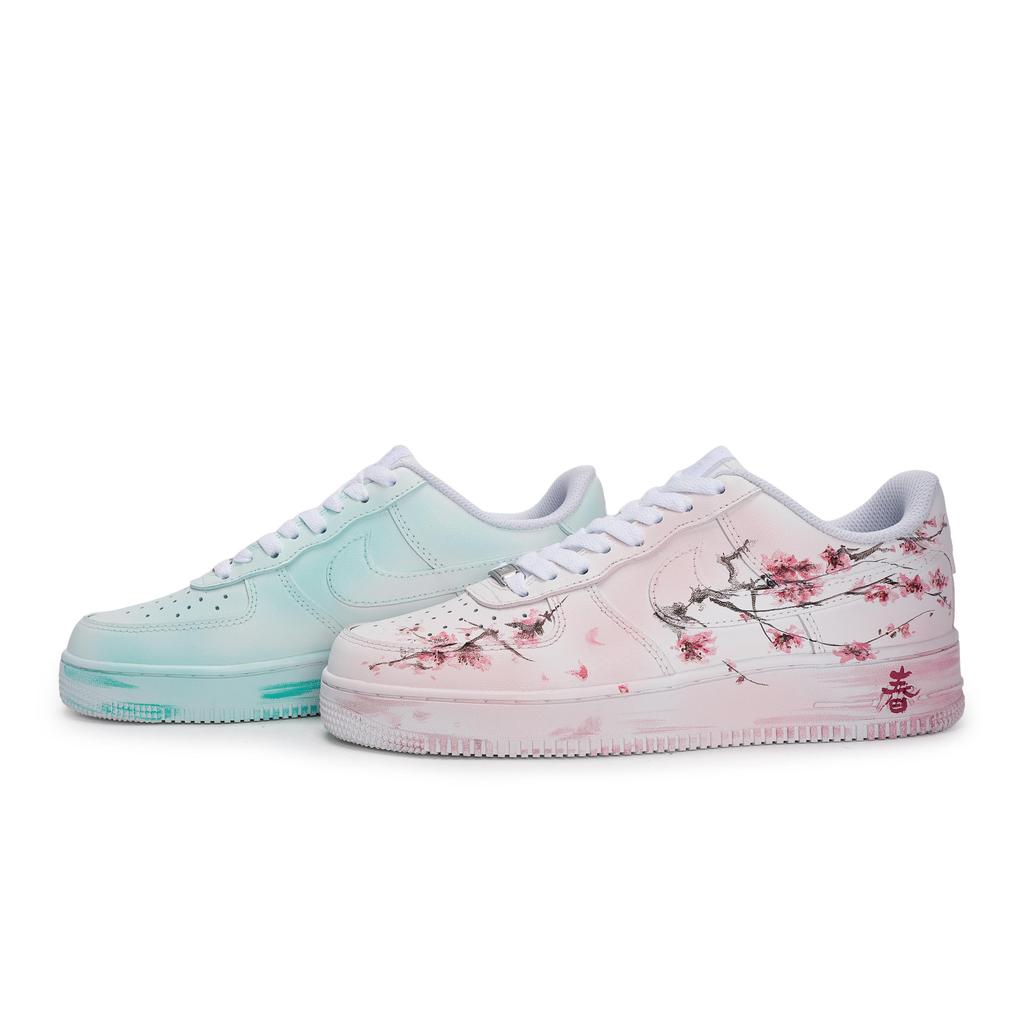 Nike Air Force 1 Skateboard Shoes Unisex Low Top White/Pink/Cyan/Brown CW2288-111(Team80-S-BOX)