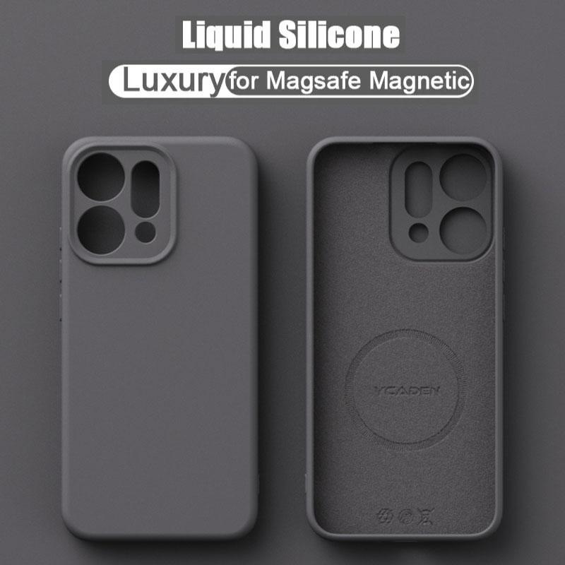 for Liquid Silicone Magnetic Case for OPPO Reno 14 Pro Magsafe Wireless Charging Soft Skin Smooth Cover Bumper Funda